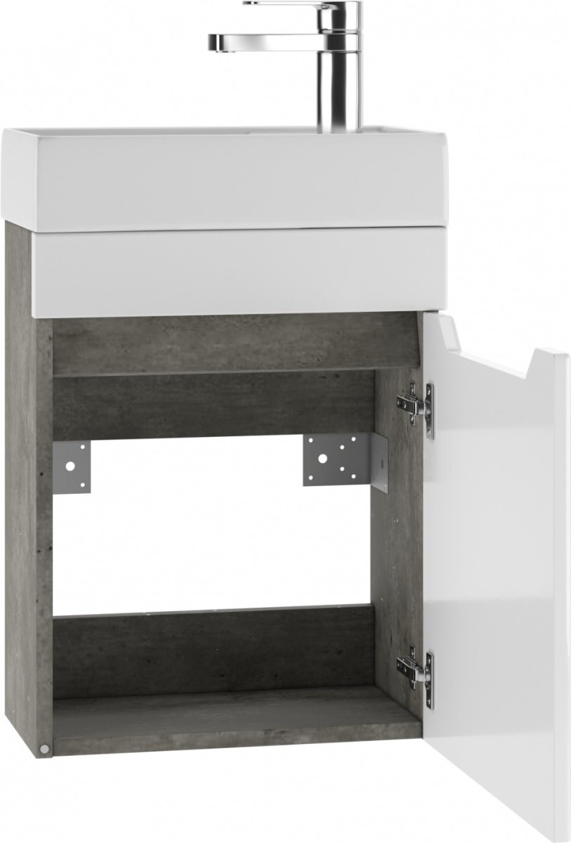 Комплект для ванной KABINKA.KZ Адай (шкаф-навесной, тумба под раковину, раковина) белый, серый