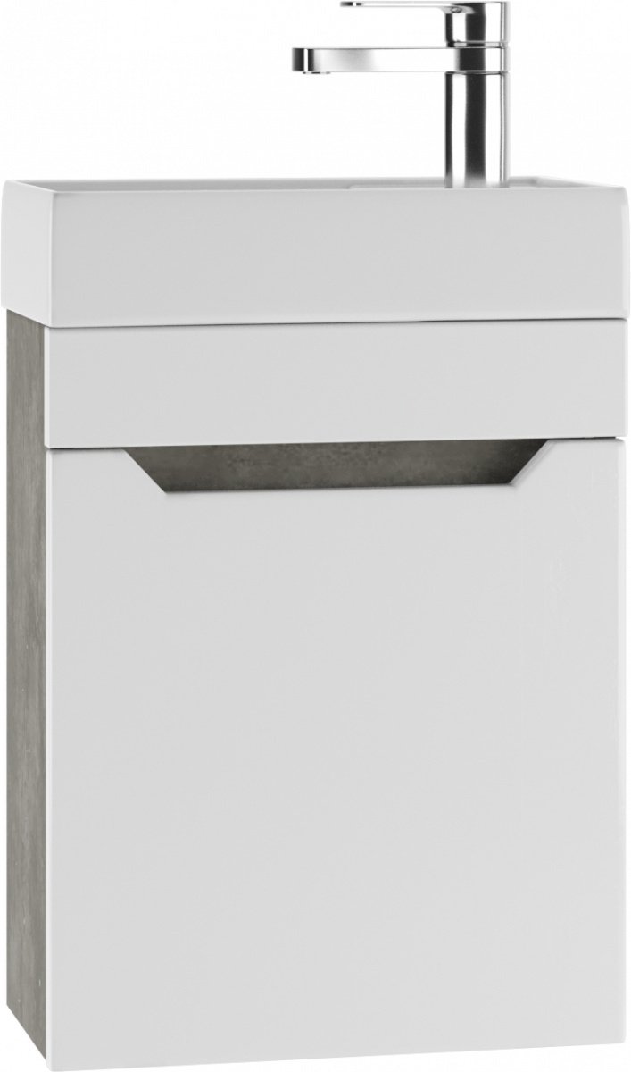 Комплект для ванной KABINKA.KZ Адай (шкаф-навесной, тумба под раковину, раковина) белый, серый