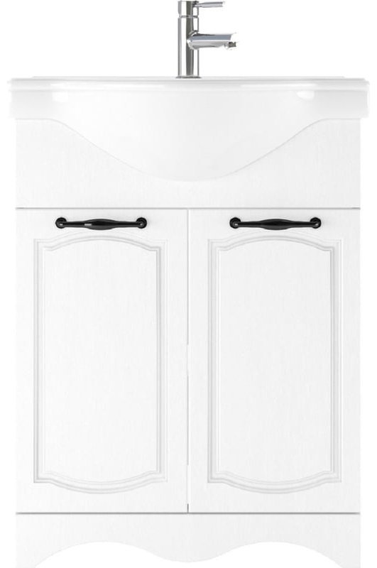 Комплект для ванной KABINKA.KZ Байтерек (шкаф-пенал, тумба под раковину, зеркало, раковина) белый