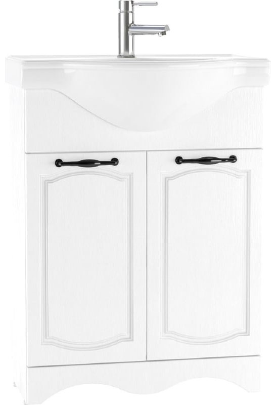 Комплект для ванной KABINKA.KZ Байтерек (шкаф-пенал, тумба под раковину, зеркало, раковина) белый