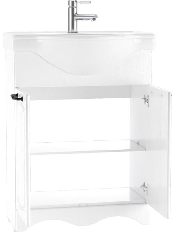 Комплект для ванной KABINKA.KZ Байтерек (шкаф-пенал, тумба под раковину, зеркало, раковина) белый