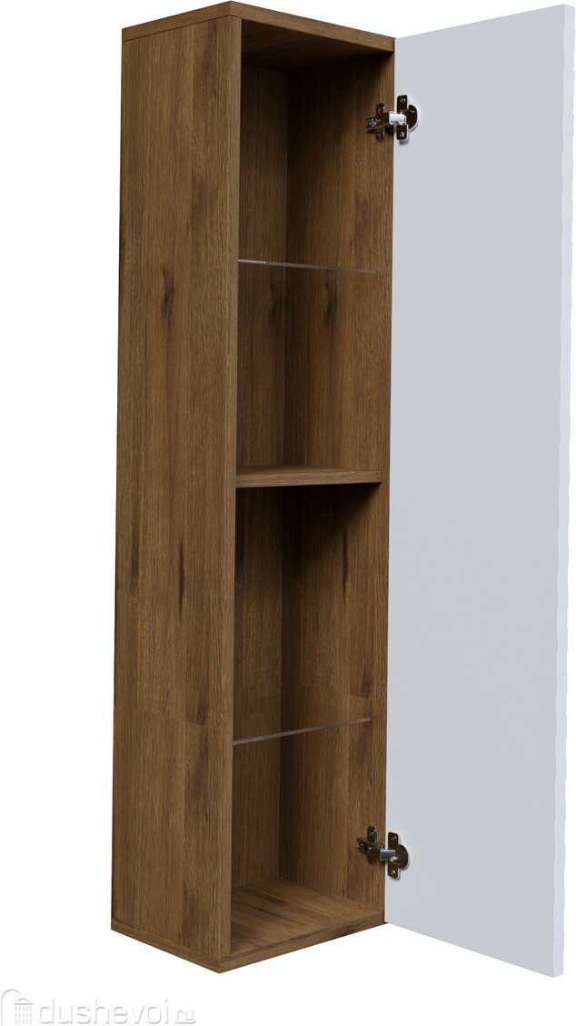 Комплект для ванной Grossman АЛЬБА 65 (шкаф-пенал, шкаф-навесной, тумба под раковину, раковина) белый, коричневый