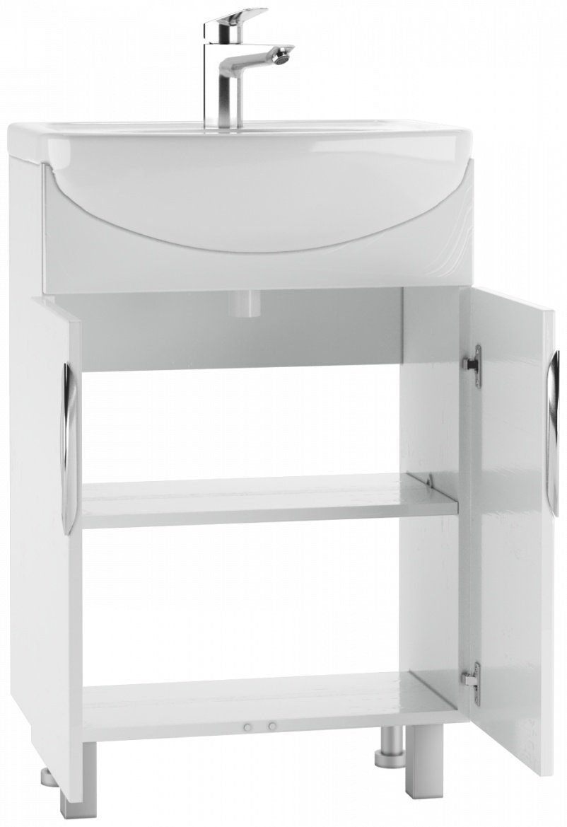 Комплект для ванной KABINKA.KZ Адай (шкаф-навесной, тумба под раковину, раковина) белый