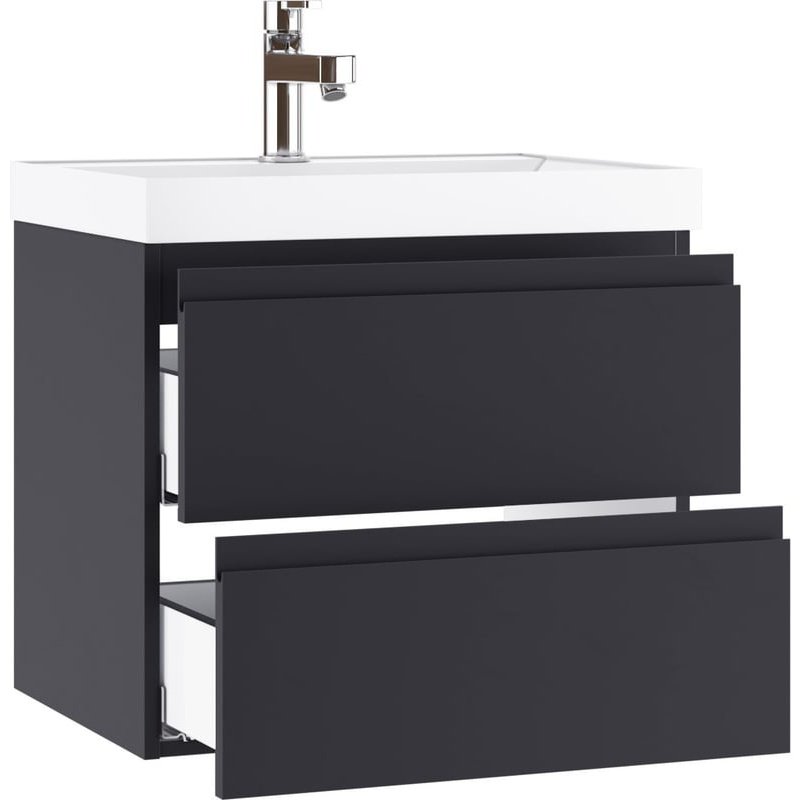 Комплект для ванной KABINKA.KZ Байтерек (шкаф-пенал, тумба под раковину, зеркало, раковина) коричневый, графит