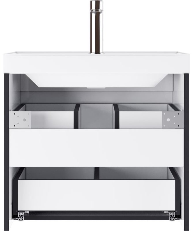 Комплект для ванной KABINKA.KZ Байтерек (шкаф-пенал, тумба под раковину, зеркало, раковина) коричневый, графит