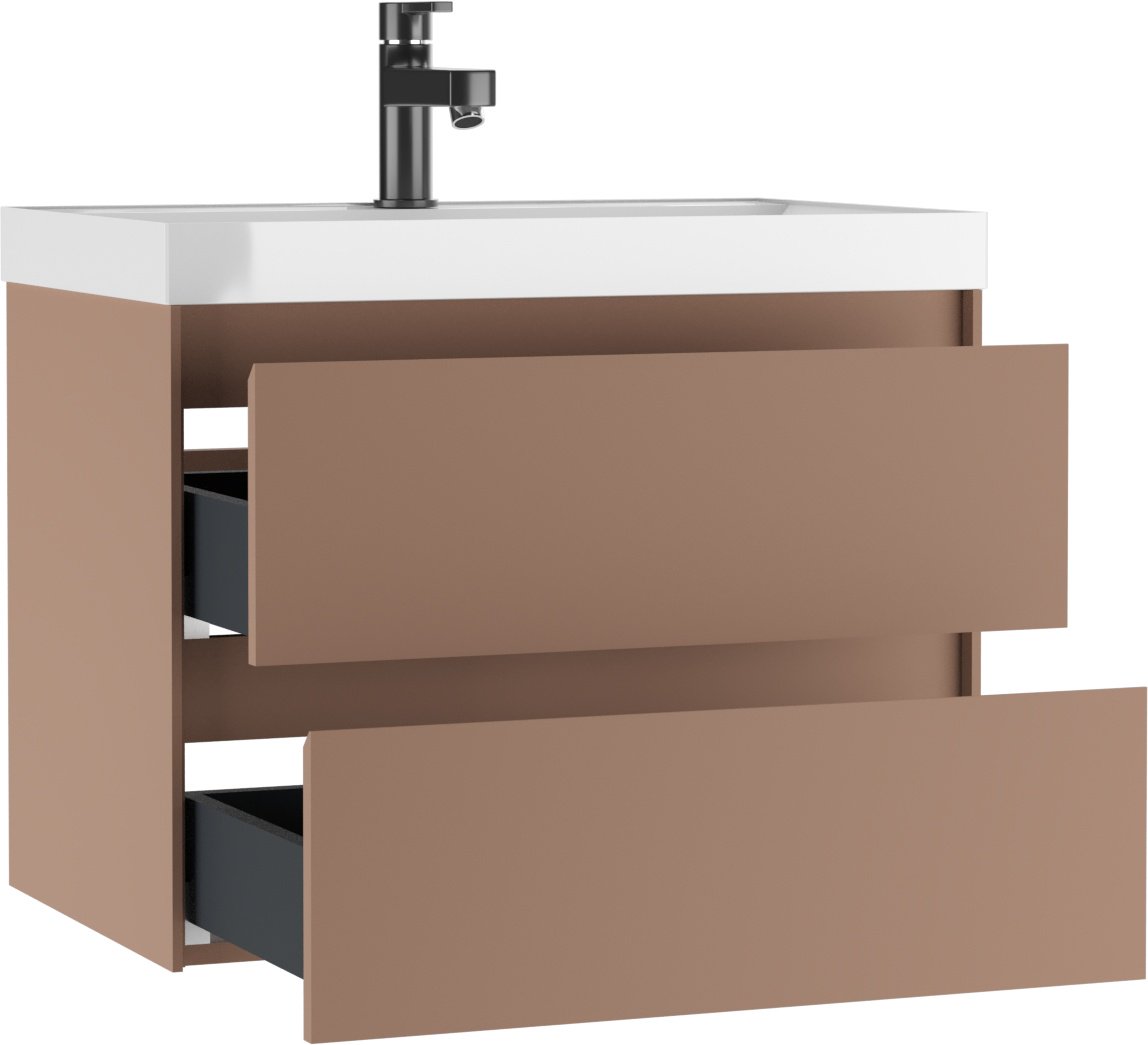 Комплект для ванной KABINKA.KZ Лион (тумба под раковину, зеркало, раковина) бежевый