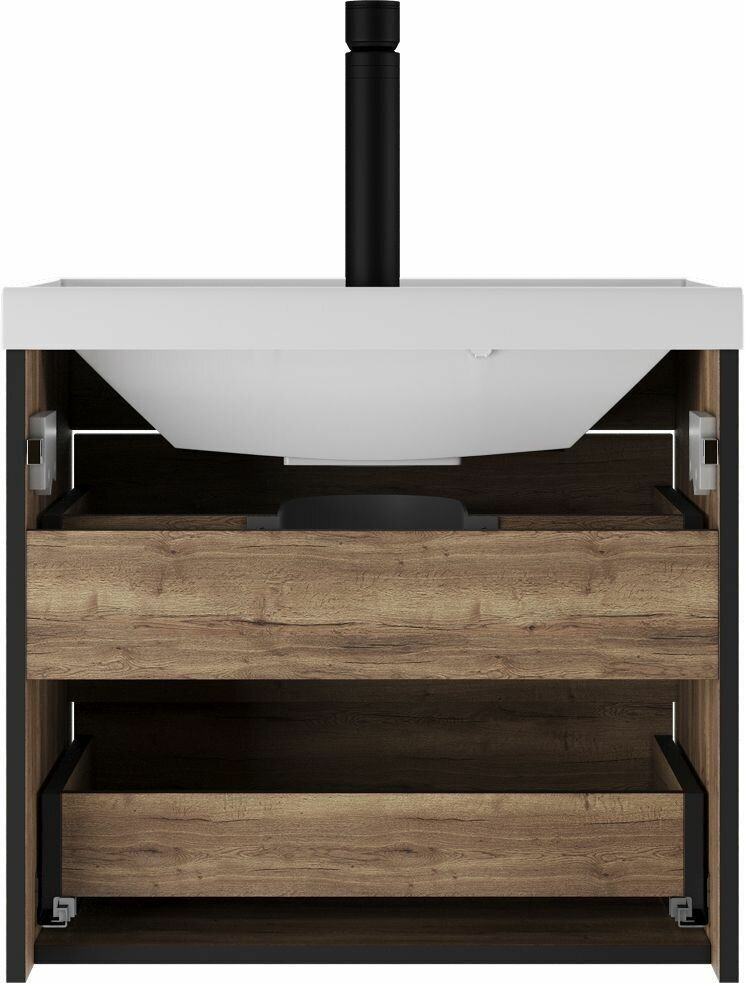 Комплект для ванной KABINKA.KZ Байтерек (шкаф, тумба под раковину, раковина) коричневый