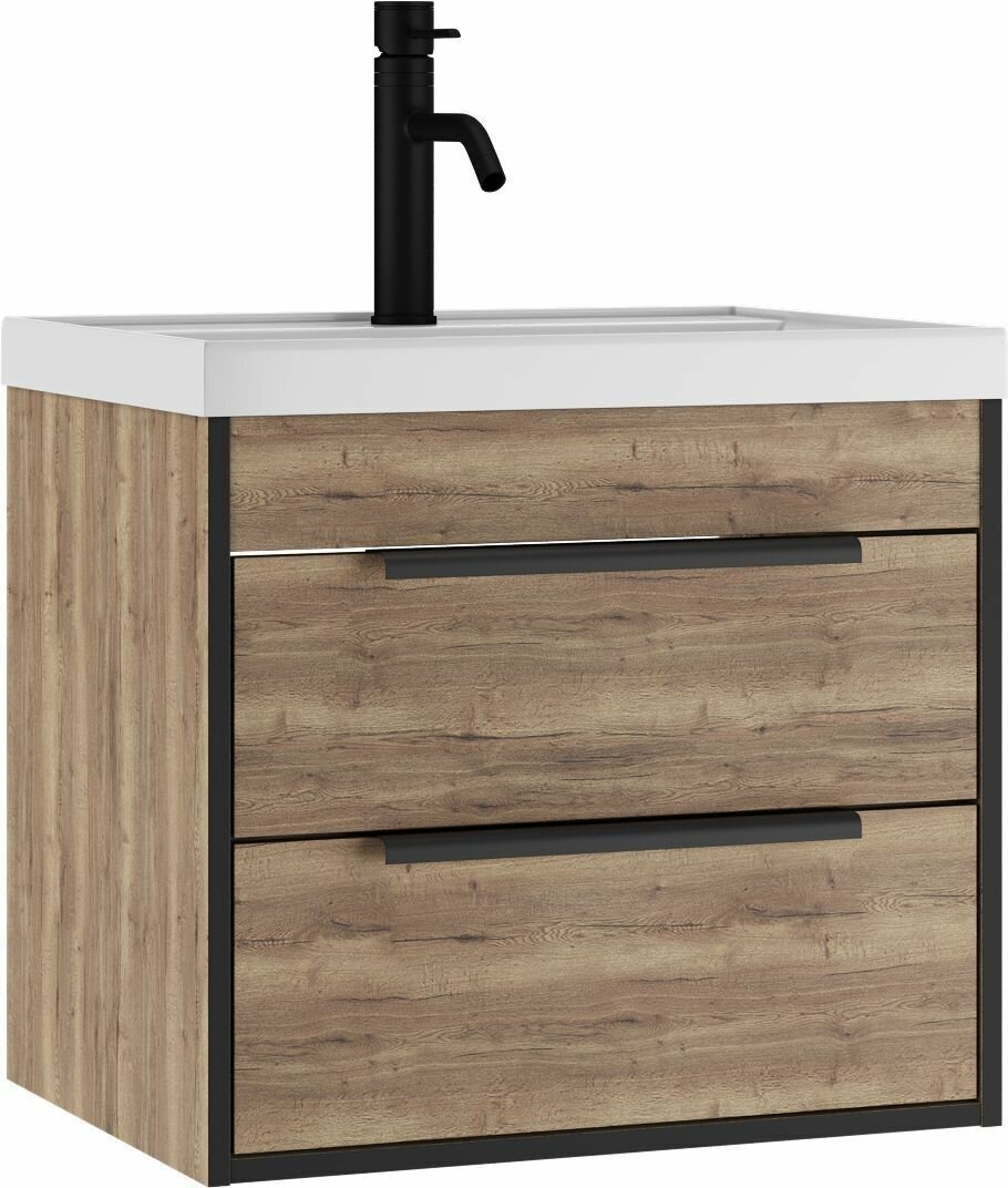 Комплект для ванной KABINKA.KZ Байтерек (шкаф, тумба под раковину, раковина) коричневый