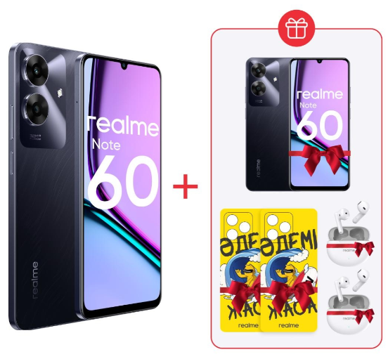 Смартфон Realme Note 60 4/128Gb Marble Black + подарок купить,175000