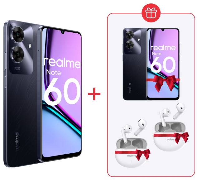 Смартфон Realme Note 60 4/128Gb Marble Black + подарок купить,NaN