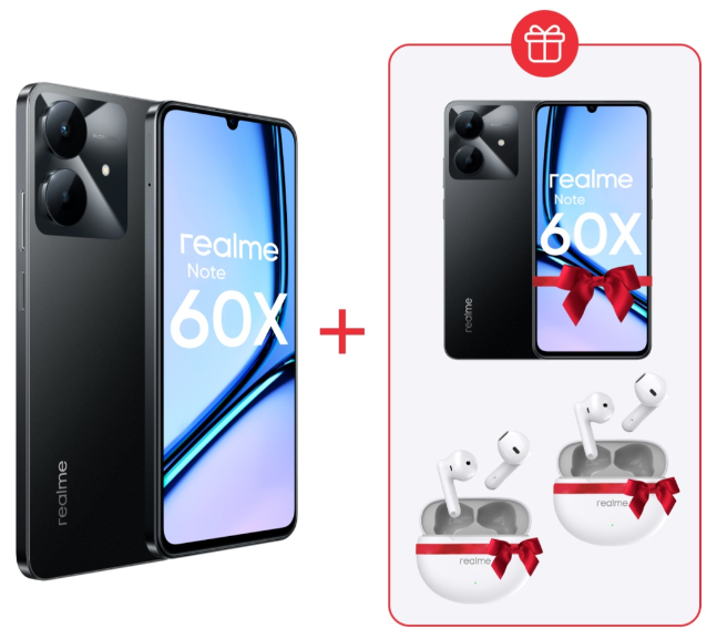 Смартфон Realme Note 60X 3/64Gb Marble Black + подарок купить,NaN
