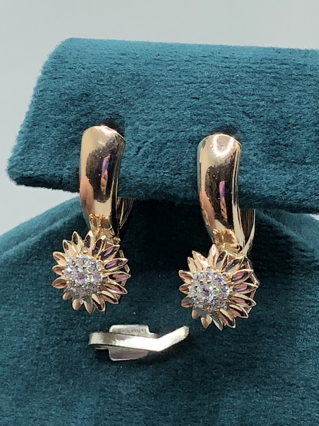 Серьги Estella серьги золото России алтын сырға вес 2.47 г золото, фианит купить,197600.00000000003