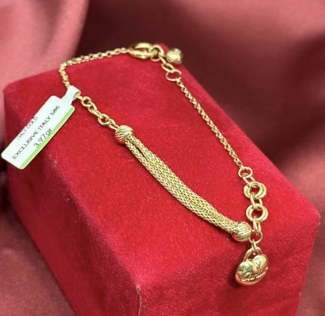 Браслет Exclusive Gold Aij420 длина 19 см, вес 3.97 г золото, плетение якорное купить,294950