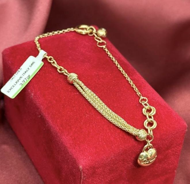 Браслет Exclusive Gold Aij420 длина 19 см, вес 3.97 г золото, плетение якорное купить,294950