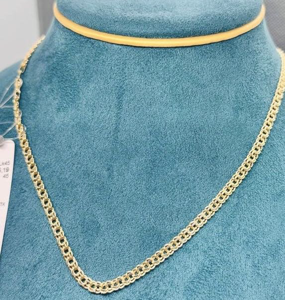 Цепь Exclusive Gold Aij412 длина 45 см, вес 5.19 г золото, плетение бисмарк купить,380000
