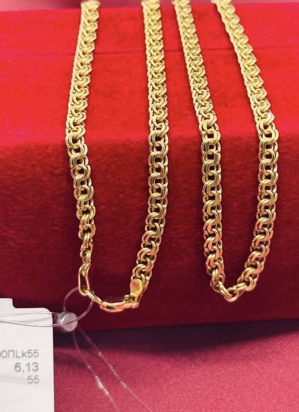 Цепь Exclusive Gold 01928 длина 55 см, вес 6.13 г золото, плетение бисмарк
