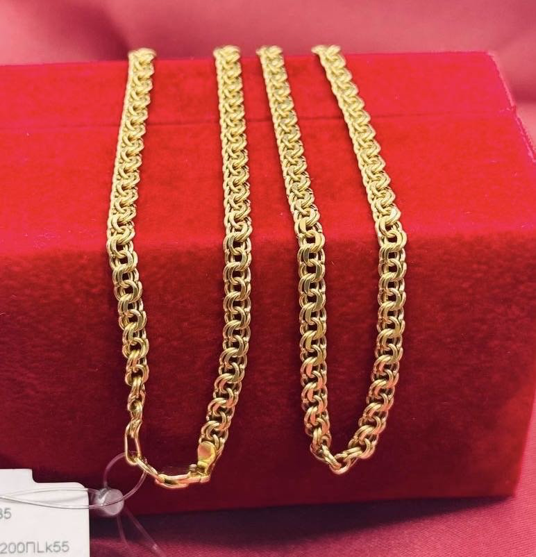 Цепь Exclusive Gold Aij417 длина 55 см, вес 6.13 г золото, плетение бисмарк купить,470000