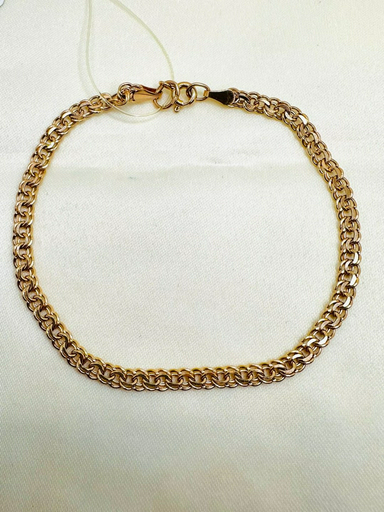 Браслет NaEl Gold 502891 длина 18 см, вес 1.5 г золото, плетение бисмарк