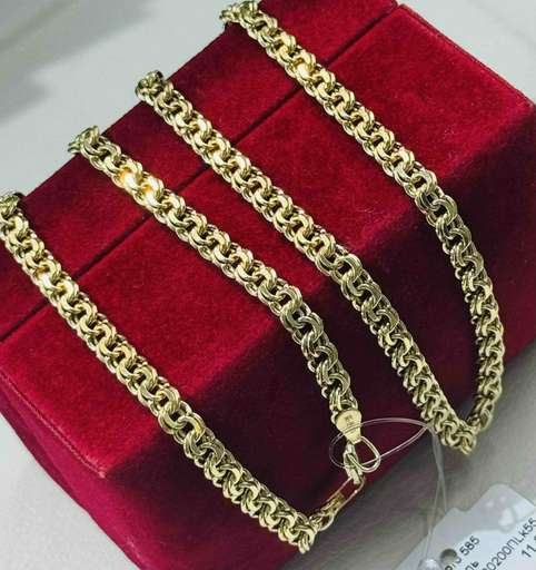 Цепь Exclusive Gold Aij425 длина 55 см, вес 11.27 г золото, плетение бисмарк