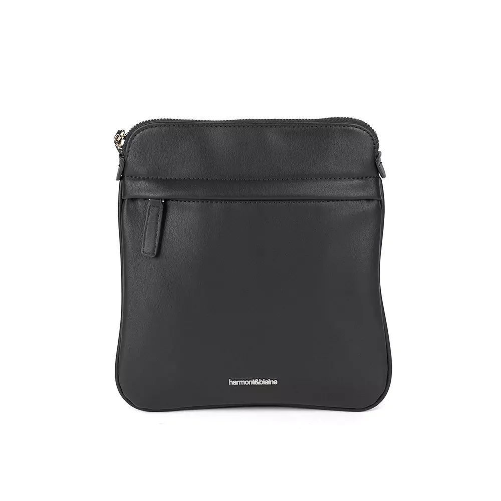 Сумка мужская Harmont & Blaine Flat crossbody bag Grained Solid 002 черная