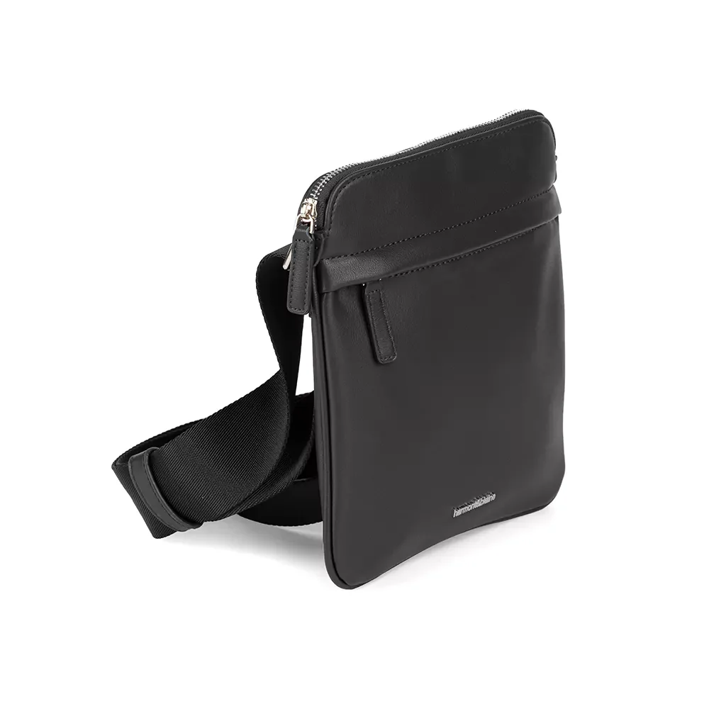 Сумка мужская Harmont & Blaine Flat crossbody bag Grained Solid 002 черная купить,0