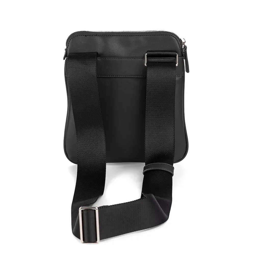 Сумка мужская Harmont & Blaine Flat crossbody bag Grained Solid 002 черная купить,0