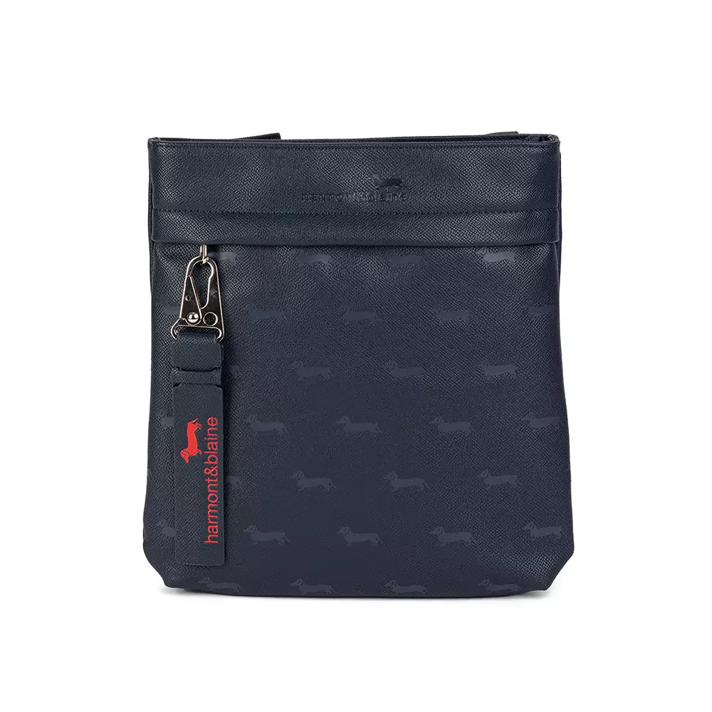 Сумка мужская Harmont & Blaine Flat crossbody bag Blaine Allover 002 синяя купить,NaN