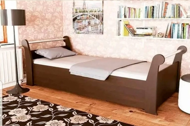 Кровать Грандмикс Барон коричневый Венге 90x200 см купить,NaN