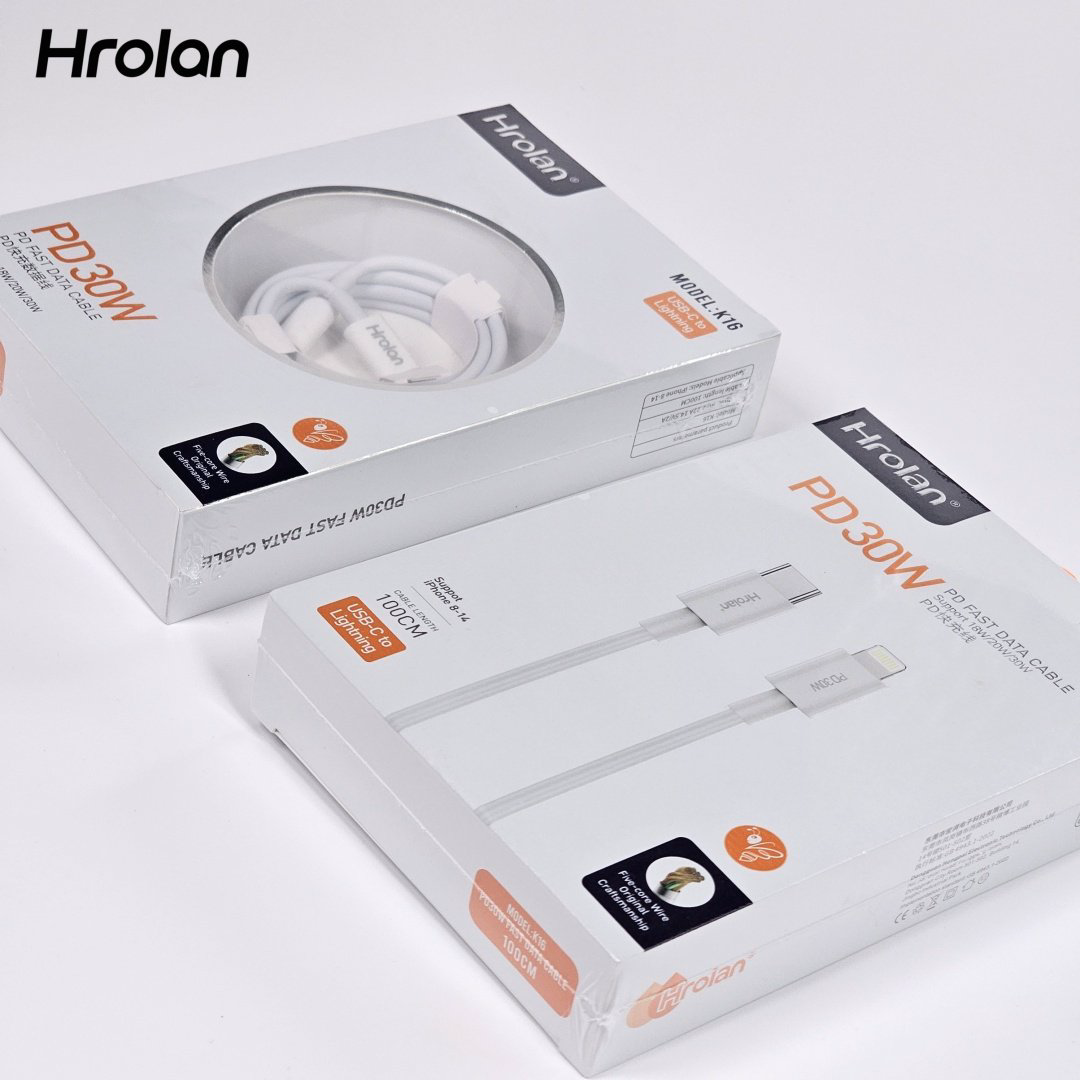 Кабель Hrolan USB TypeC (M), Lightning (M), 1 м, белый купить,NaN