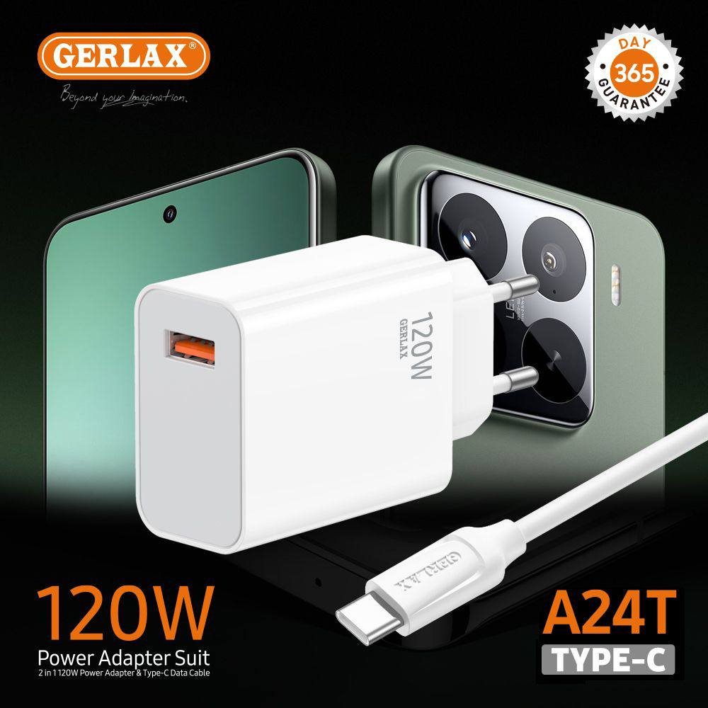 Зарядное устройство GERLAX A24T USB Type-C, USB белый