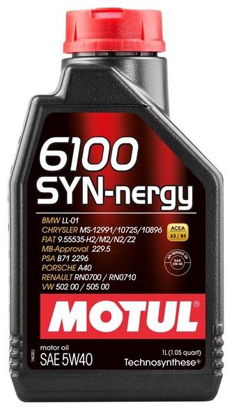 Моторное масло Синтетическое Motul 6100 SYN-nergy 5W-40 1 л купить,NaN