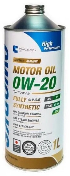 Моторное масло Синтетическое CWORKS Superia 0W-20 1 л