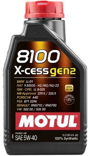 Моторное масло Моторное масло синтетическое Motul 8100 X-cess GEN2 5W-40 1 л