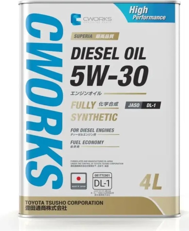 Моторное масло Синтетическое CWORKS Superia Diesel 5W-30 4 л купить,NaN