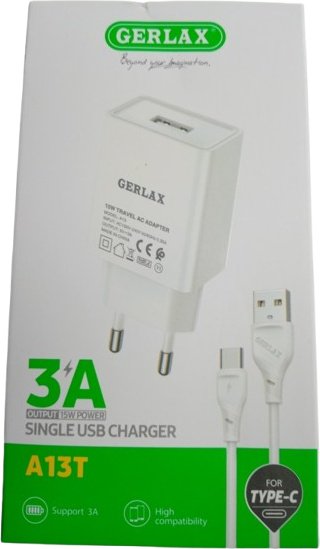 Зарядное устройство GERLAX A13T USB белый