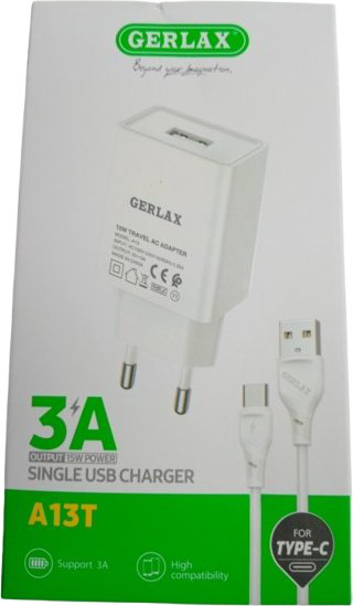 Зарядное устройство GERLAX A13T USB белый