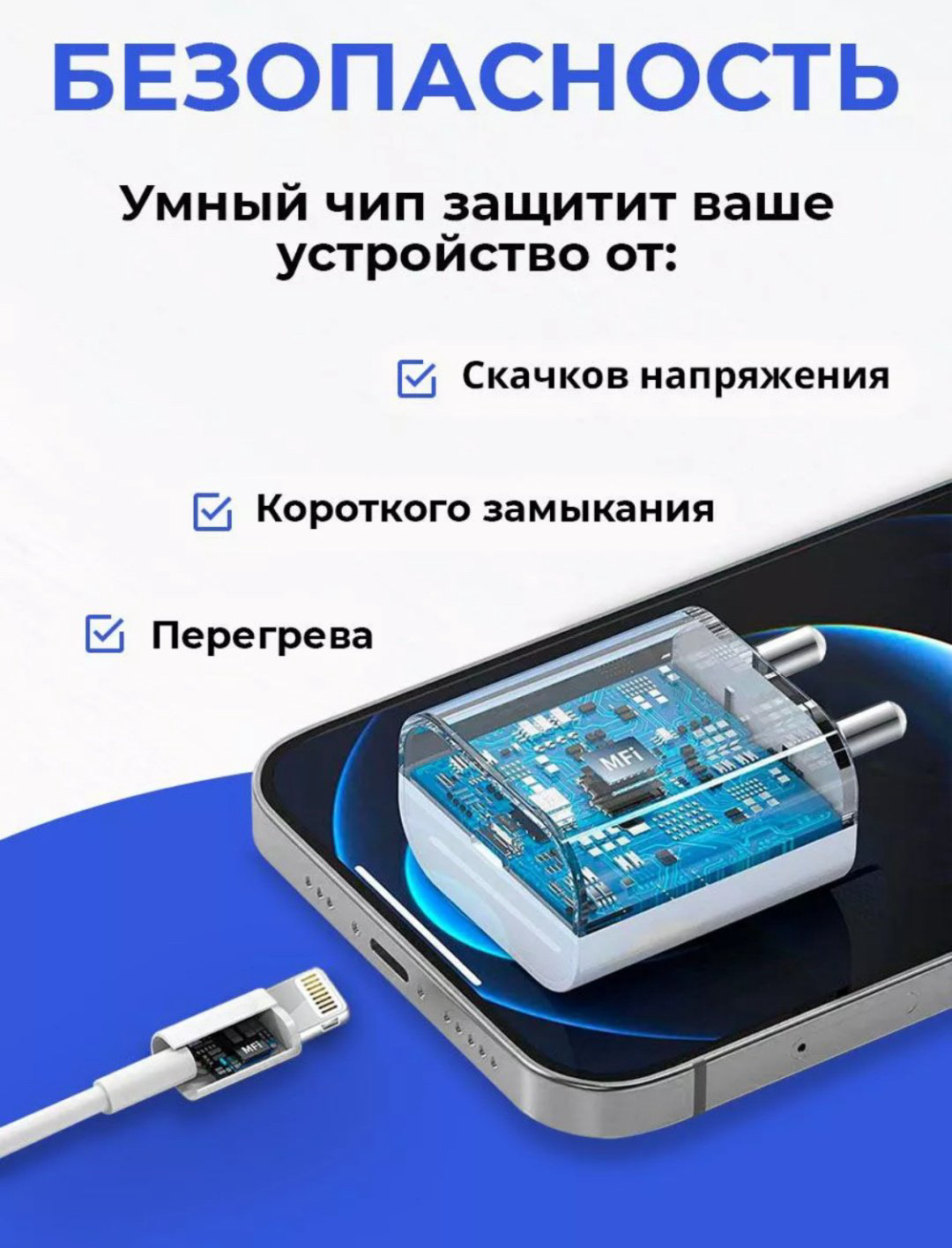 Зарядное устройство Apple Lightning белый купить,NaN