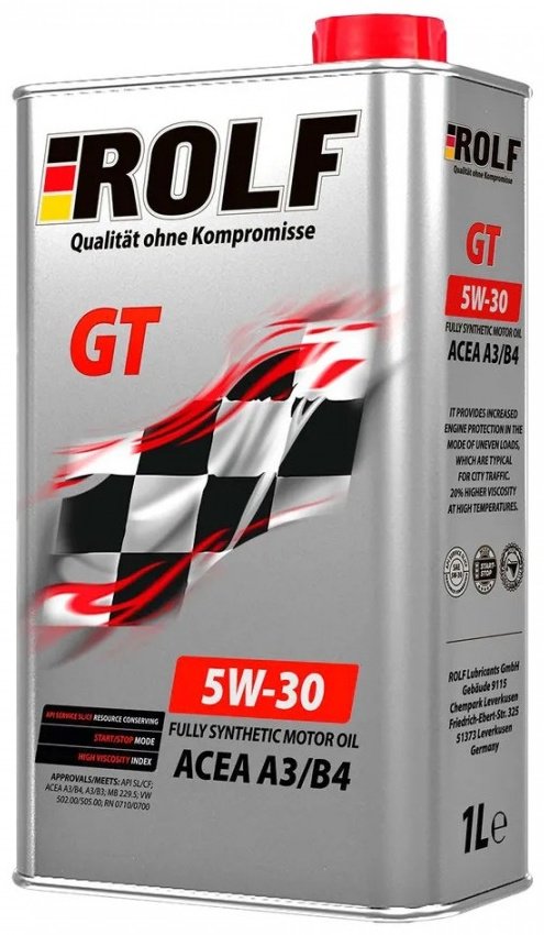 Моторное масло Синтетическое Rolf GT 5W-30 1 л