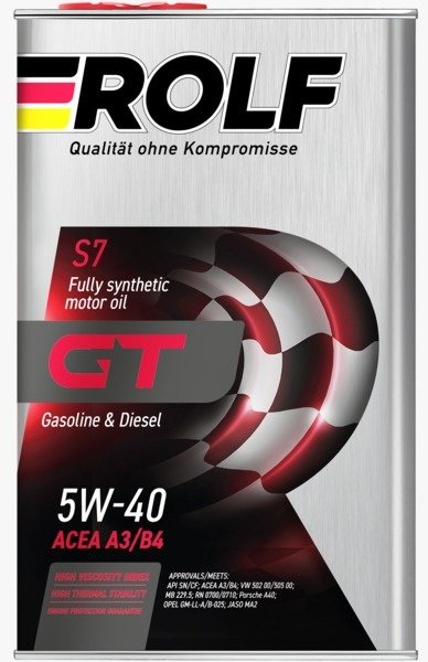 Моторное масло Синтетическое Rolf GT SN/CF 5W-40 4 л