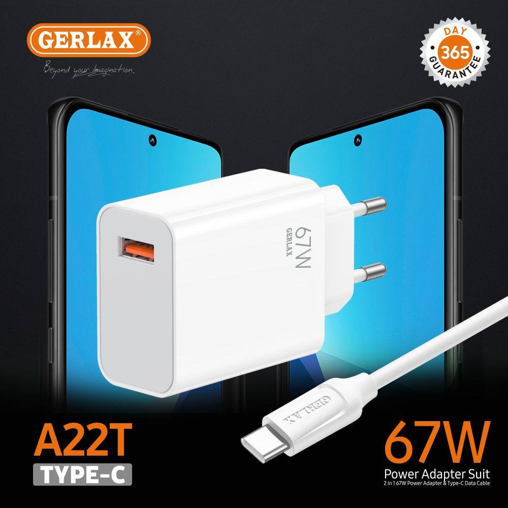 Зарядное устройство GERLAX A22T USB Type-C, USB белый