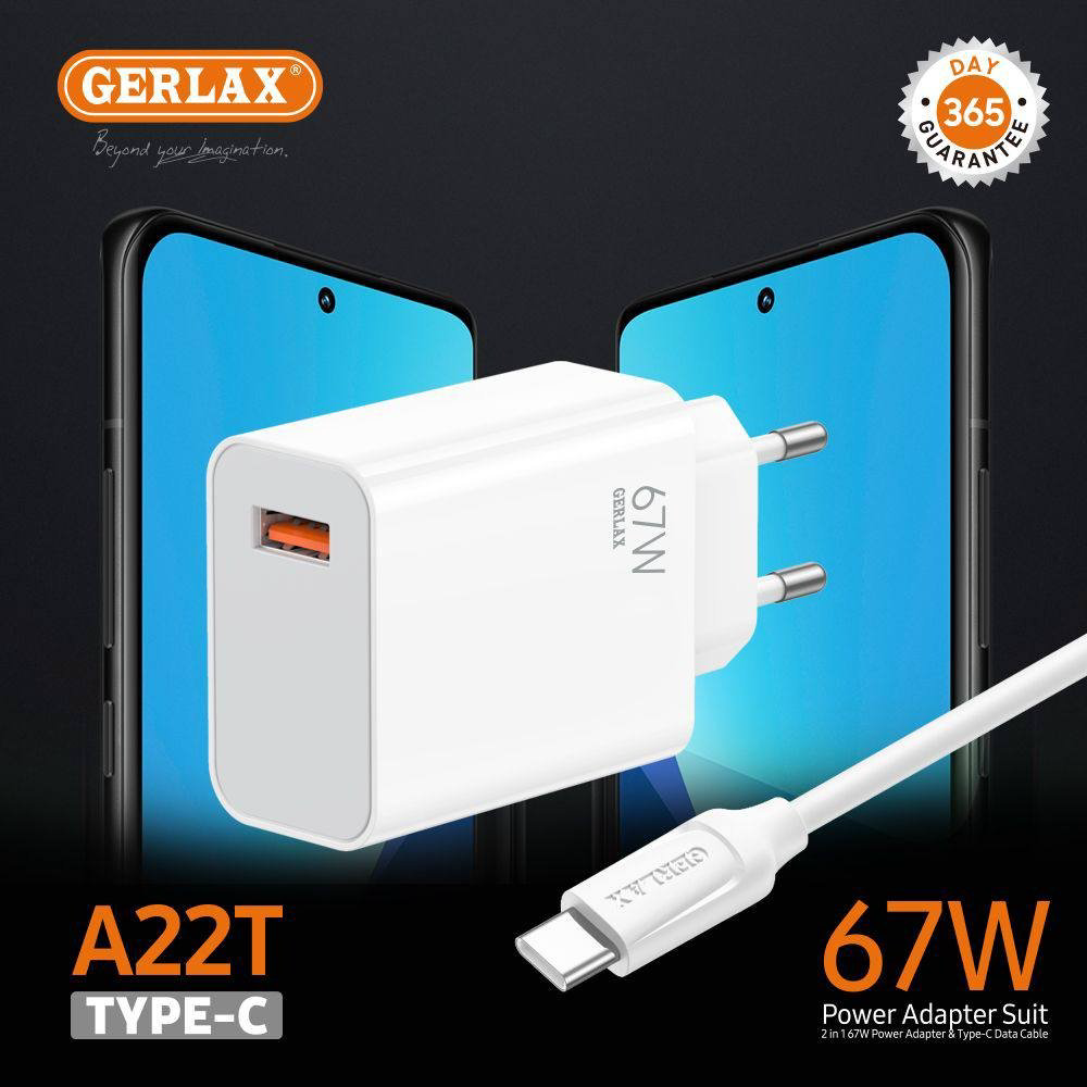 Зарядное устройство GERLAX A22T USB Type-C, USB белый