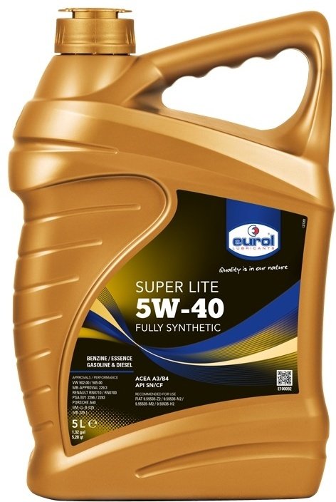 Моторное масло Синтетическое EUROL Super Lite 5W-40 5 л