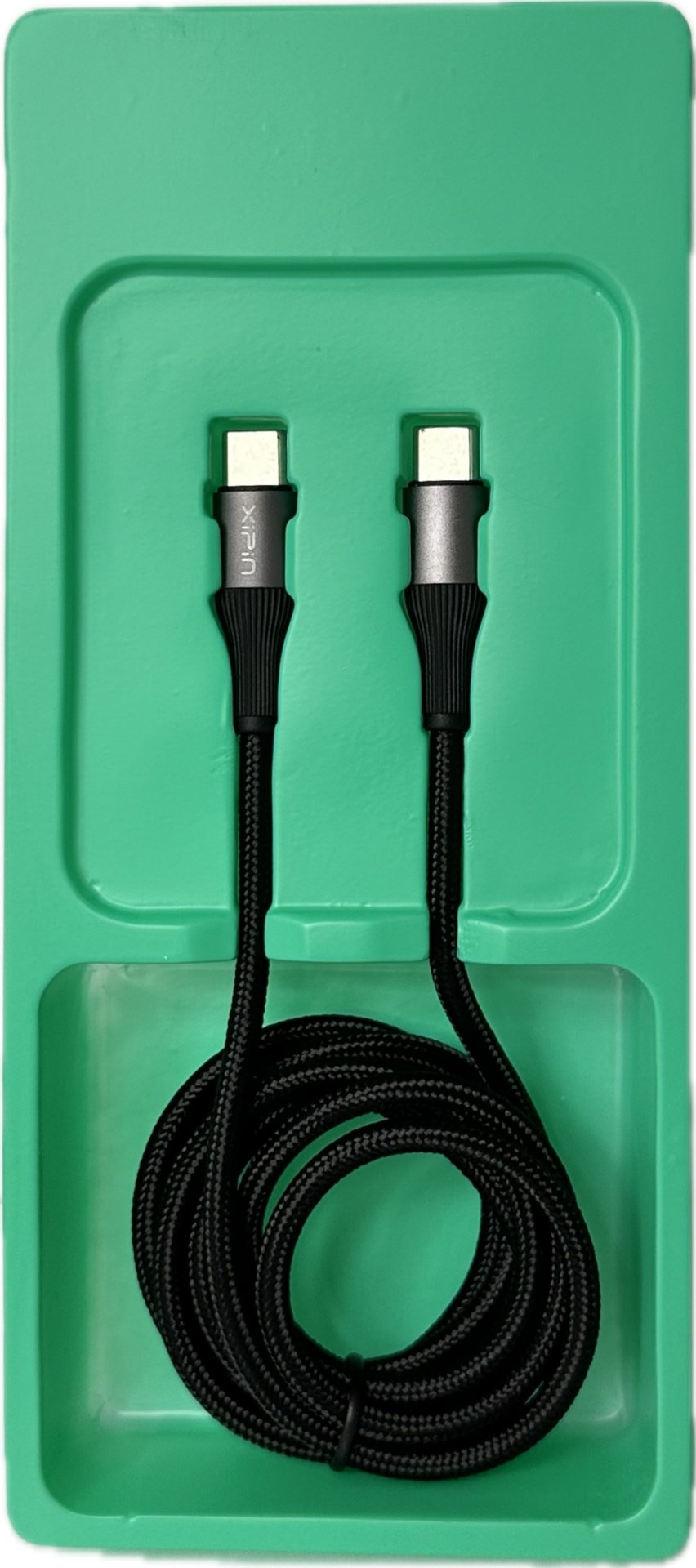 Кабель Xipin USB TypeC (F), USB TypeC (M), 1.2 м, черный