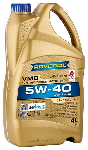 Моторное масло Синтетическое RAVENOL VMO 5W-40 4 л