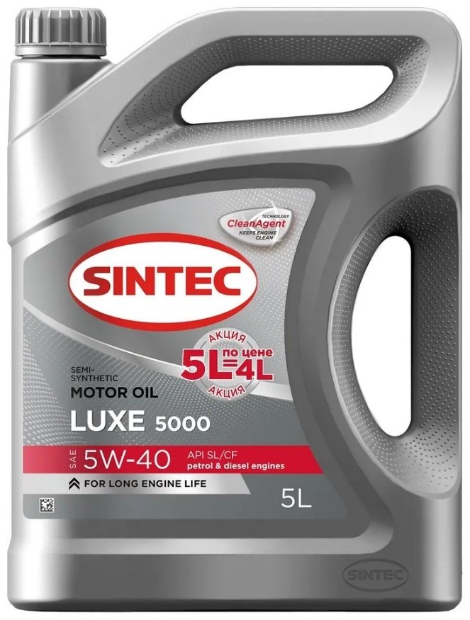 Моторное масло Полусинтетическое SINTEC LUXE 5007 5W-40 5 л