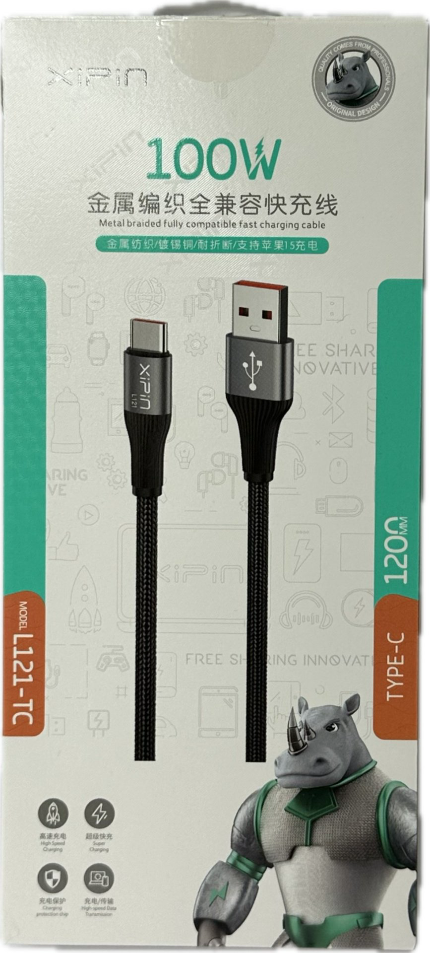 Кабель Xipin USB 3.0 (M), USB TypeC (M), 1.2 м, черный купить,NaN