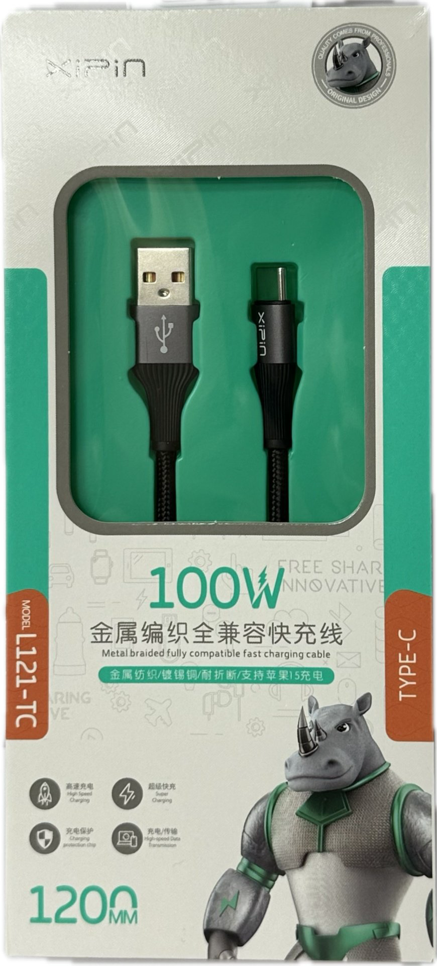 Кабель Xipin USB 3.0 (M), USB TypeC (M), 1.2 м, черный купить,NaN