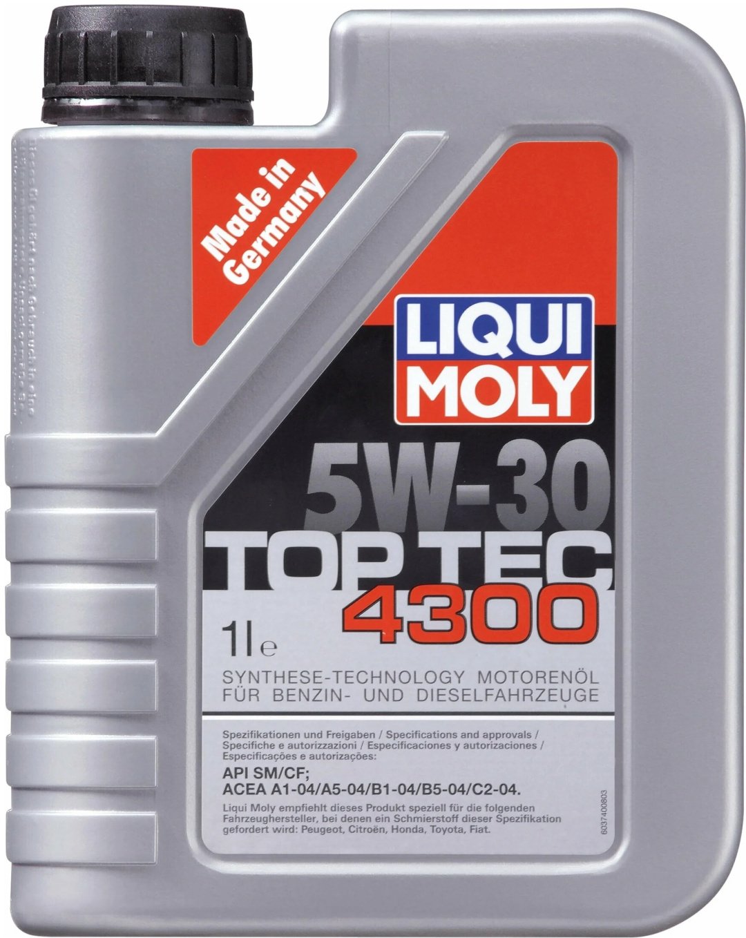Моторное масло Синтетическое LIQUI MOLY TOP TEC 4300 5W-30 1 л