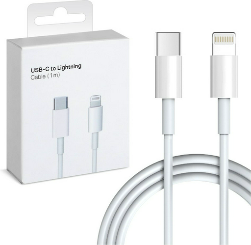 Кабель USB TypeC (M), Lightning, 1 м, белый