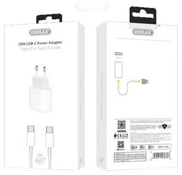 Зарядное устройство GERLAX A8T USB Type-C белый